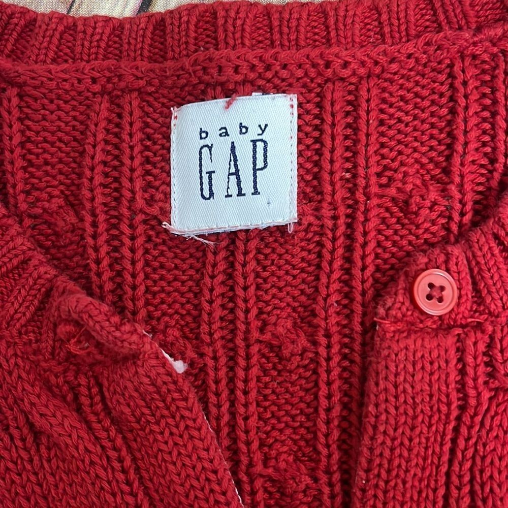 Cable knit sweater for girls - size 5/6 - red - Picture 3 of 5